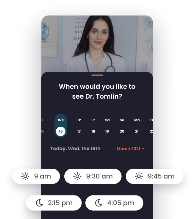 Seamlessly make appointments at anytime, anywhere.